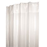 Rideau de douche sans® crochet, large bande en satin, 71 x 78 po, blanc